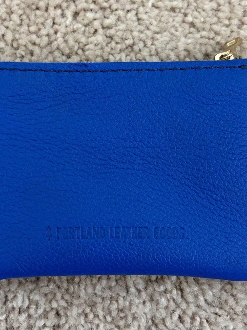 Portland Leather Goods double zip wallet in Astro Blue